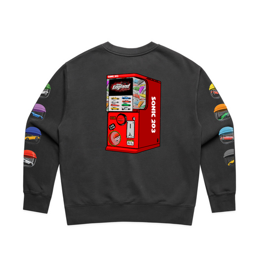 New England Motors -  Sonic 203 Gachapon Women's Faded Crewneck Sweatshirt