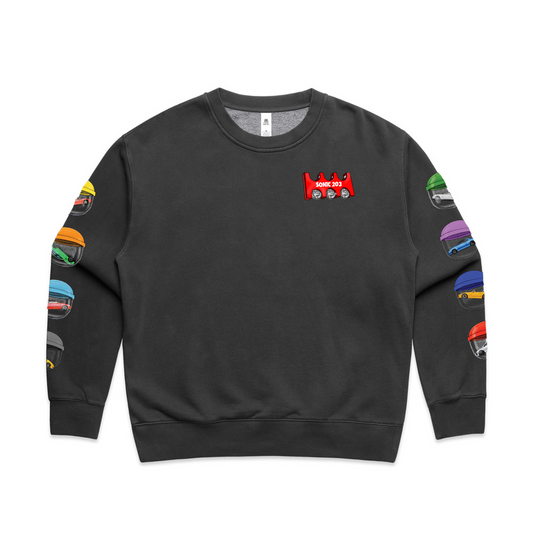 New England Motors -  Sonic 203 Gachapon Women's Faded Crewneck Sweatshirt